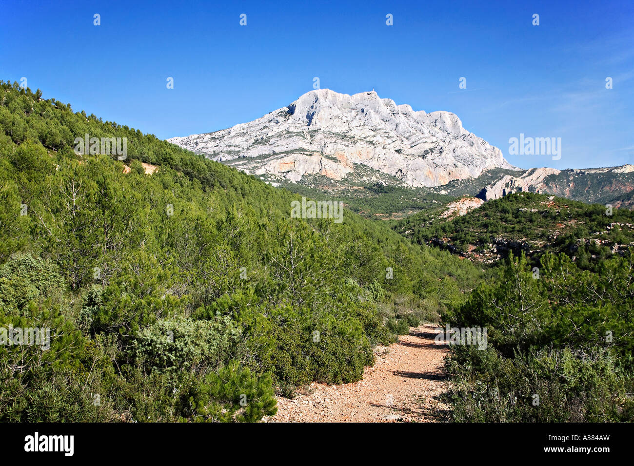 The mountain Sainte Victoire, Provence, France. Stock Photo