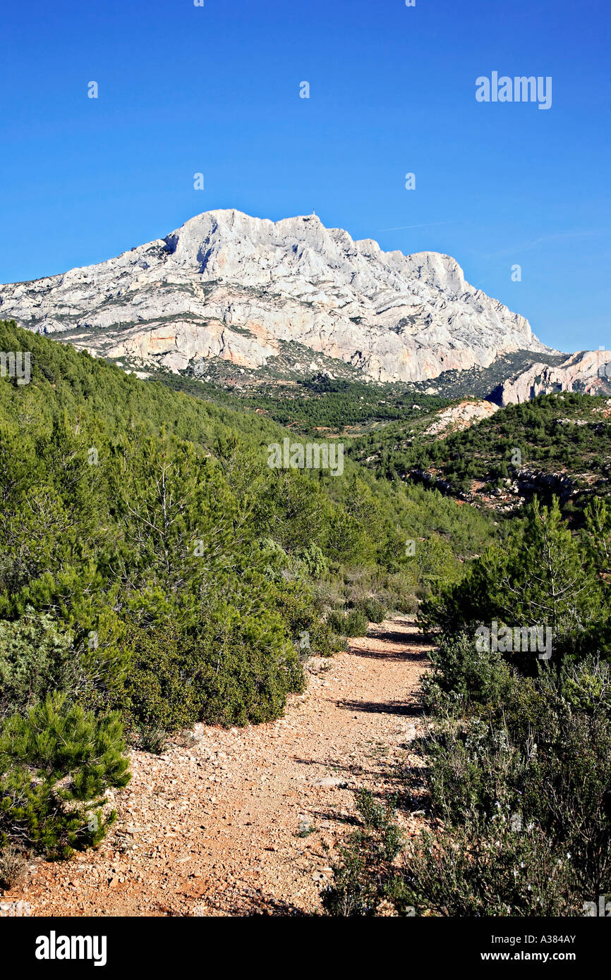 The mountain Sainte Victoire, Provence, France. Stock Photo