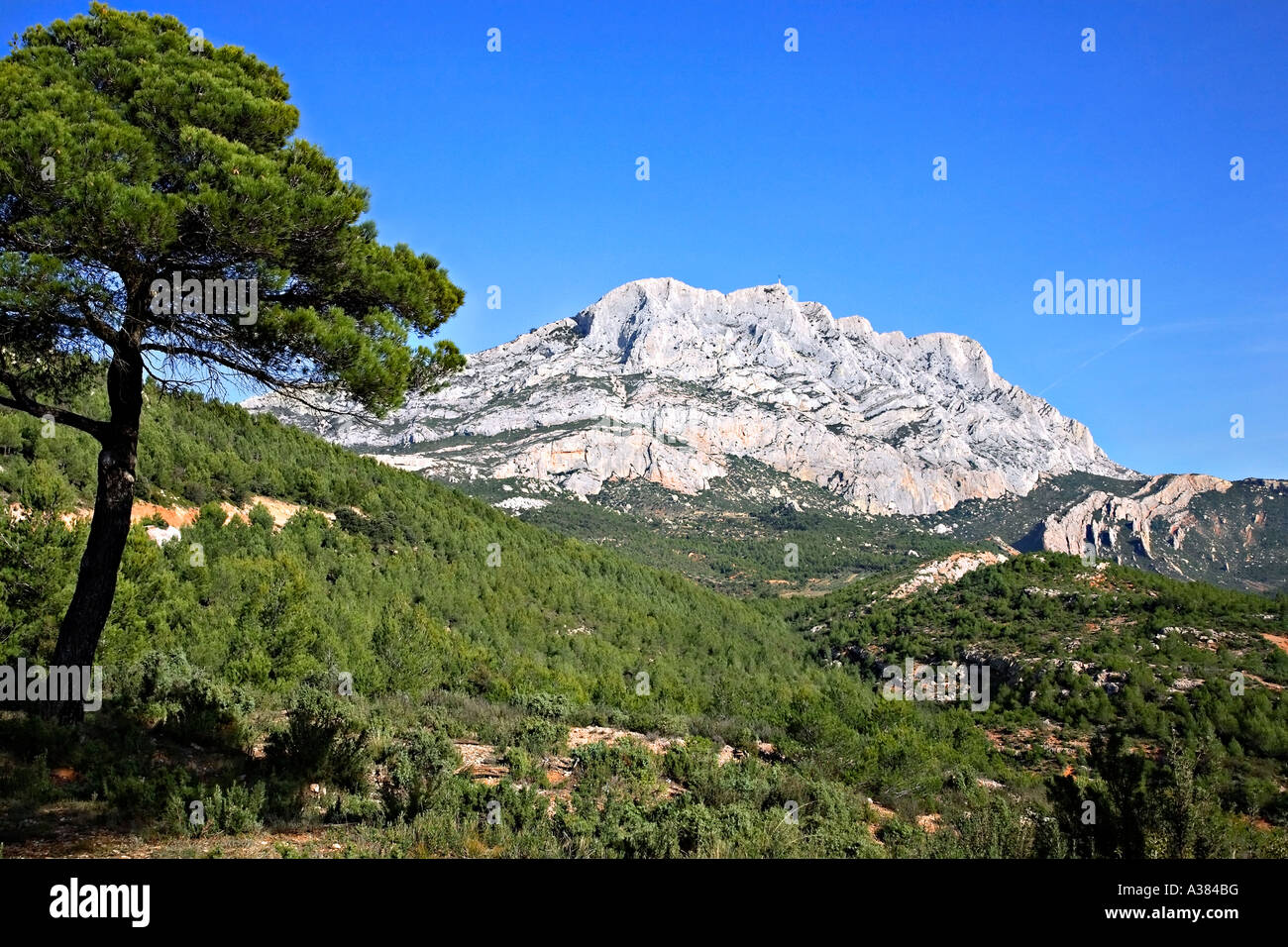 The mountain Sainte Victoire, Provence, France. Stock Photo