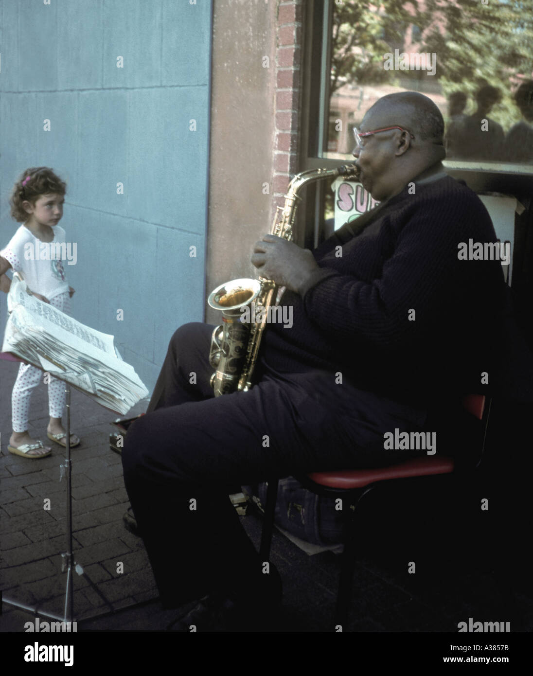Street trumpet player USA Stock Photo Alamy