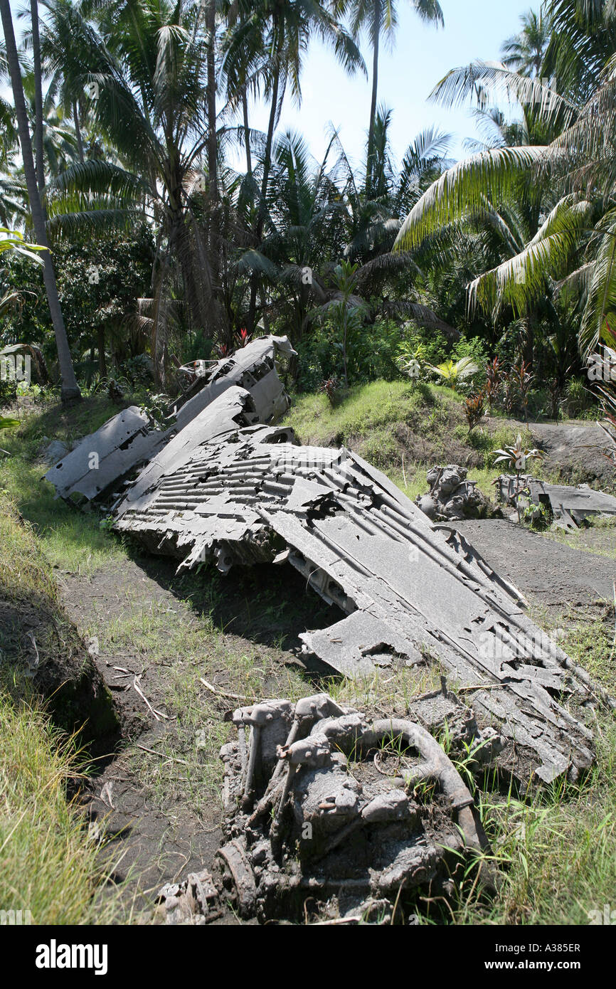 Wreck of a WWII Japanese bomber Matupit, East New Britain, Papua New Guinea Stock Photo