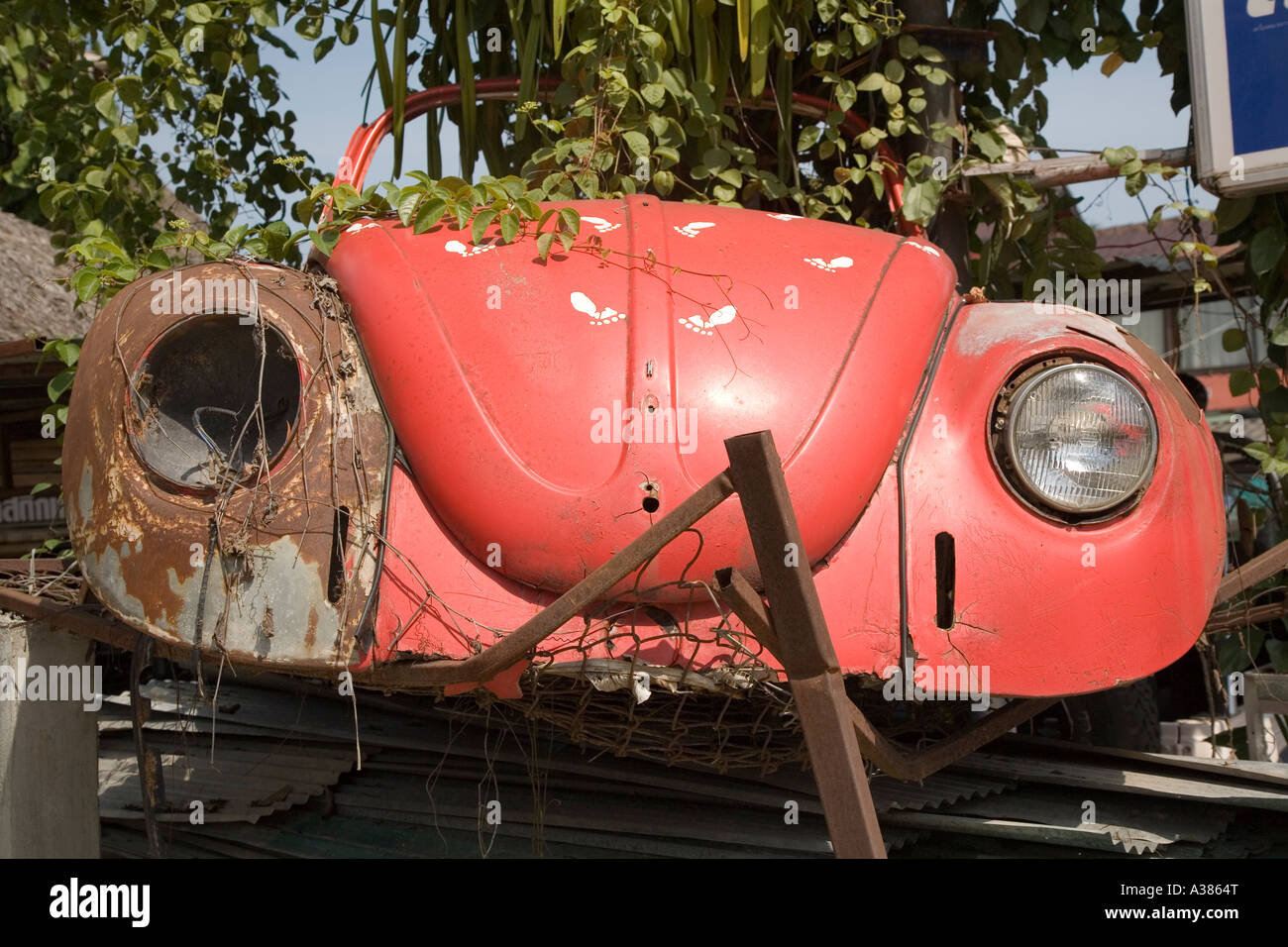 Scrapped VW Beatle Ko Samui Thailand South East Asia Stock Photo