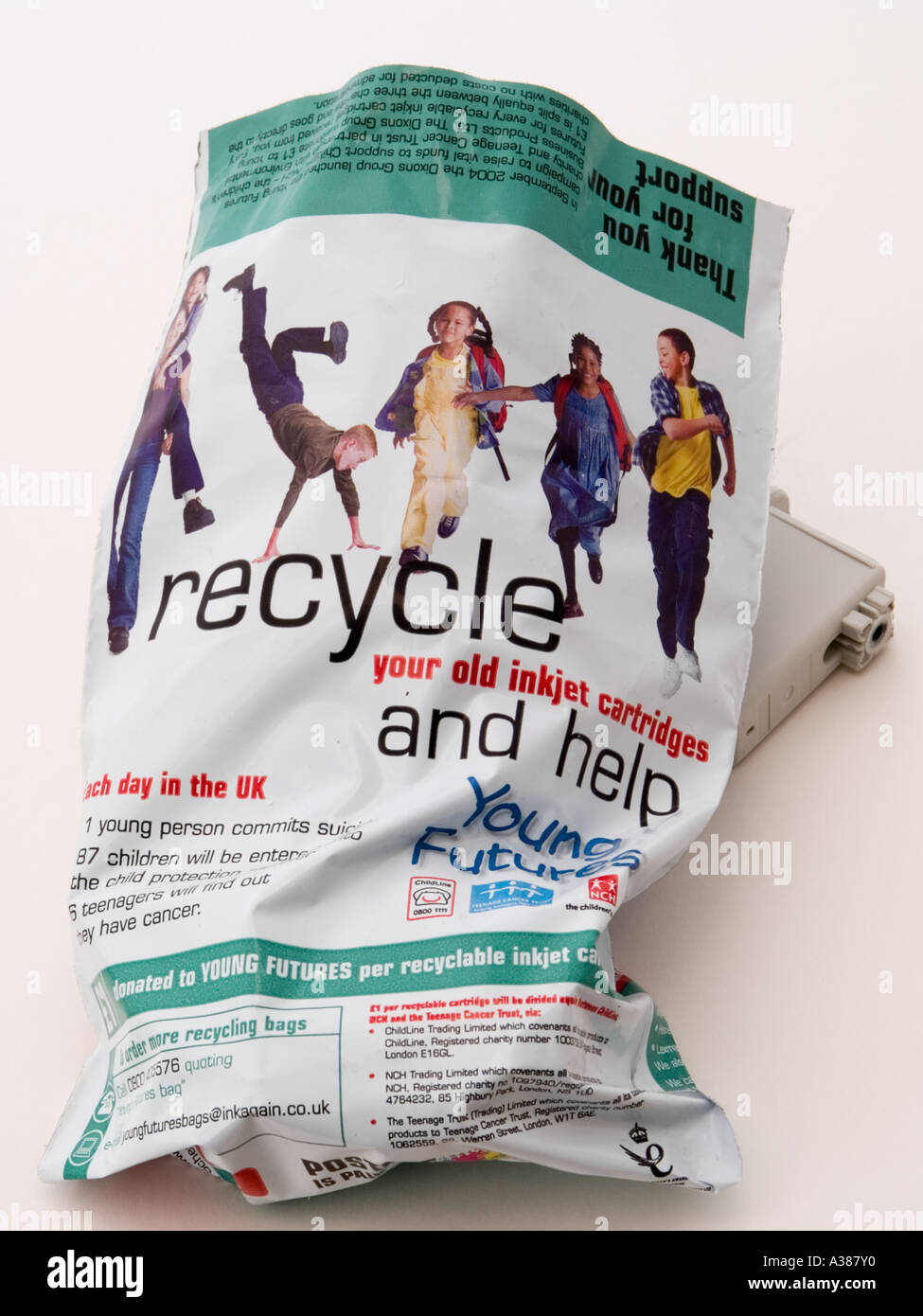 INKJET CARTRIDGE RECYCLING BAG on white background produced by Dixons