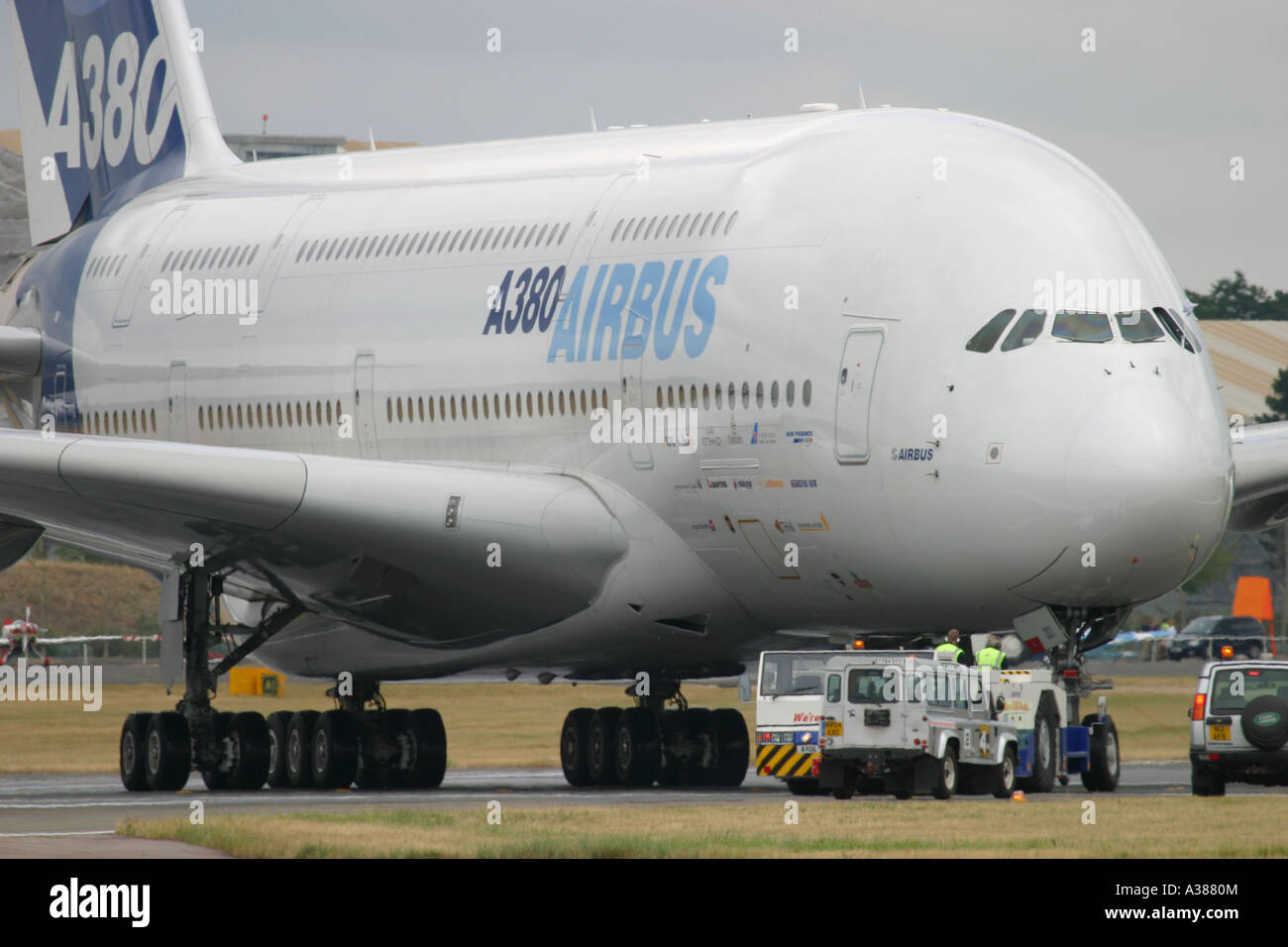 Airbus A380 at Farnborough International Airshow 2006 UK Stock Photo