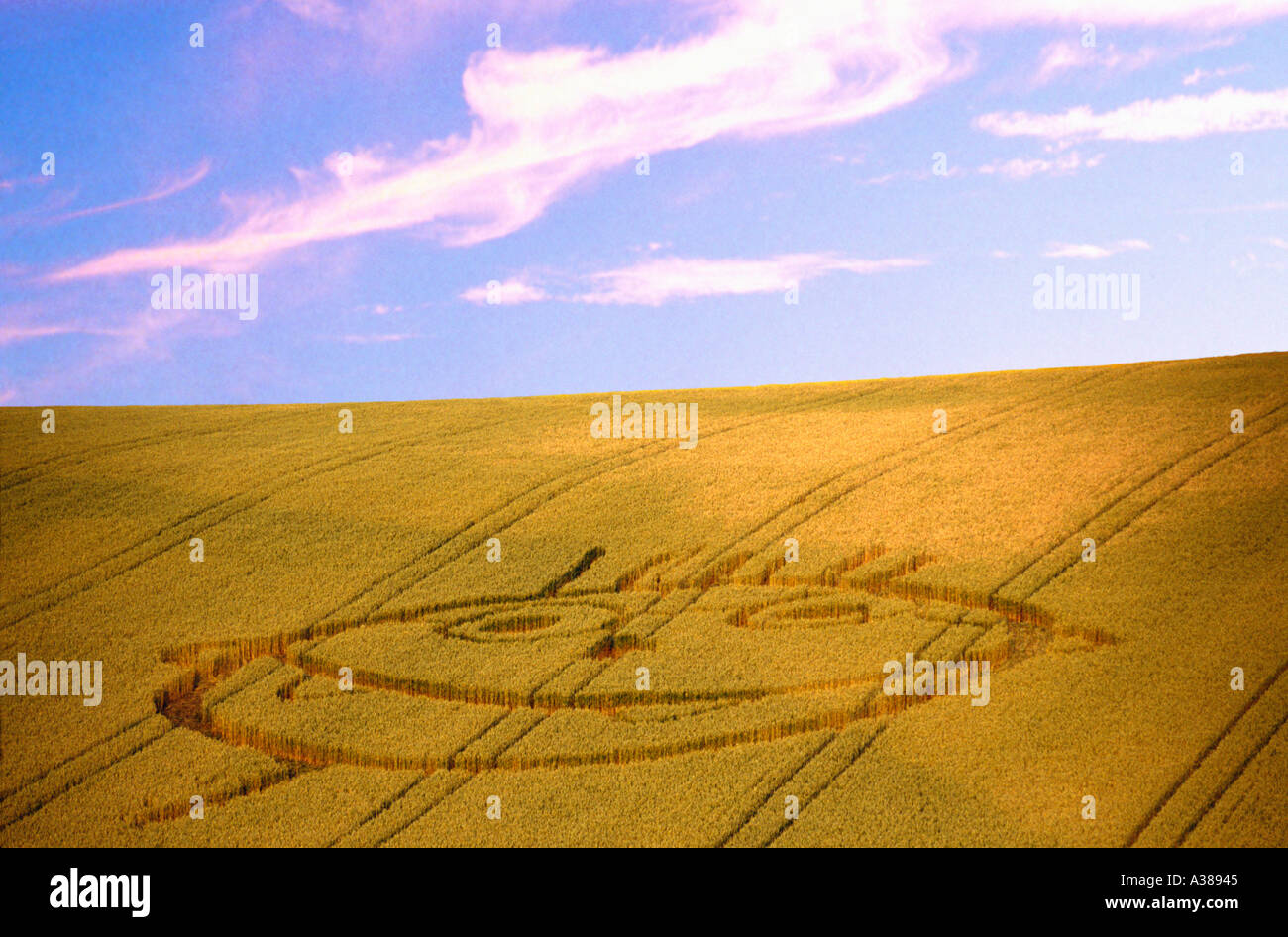 Humorous Crop Circle Amersham England Stock Photo