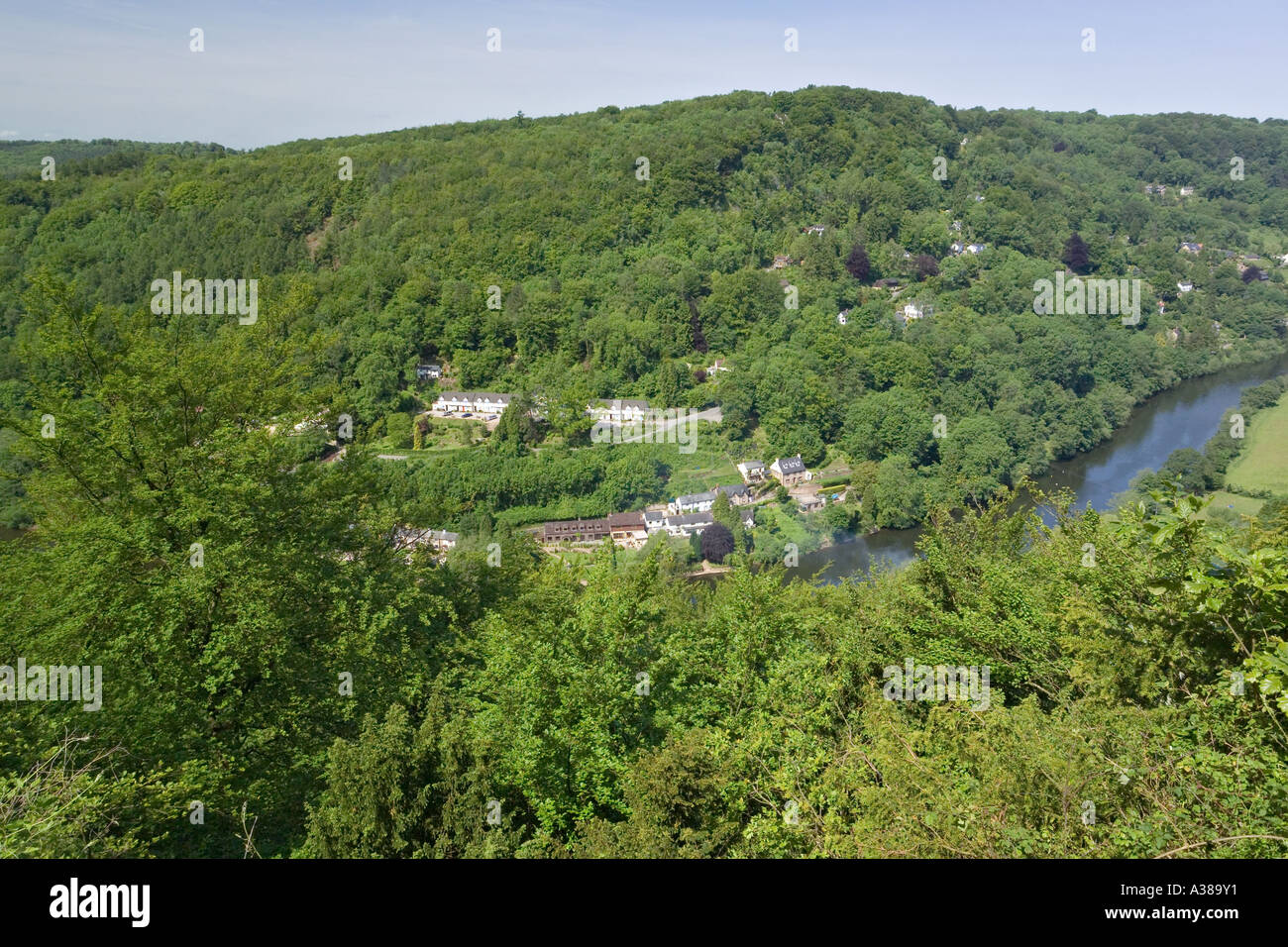 Symonds Yat beside the River Wye seen from the Symonds Yat viewpoint in