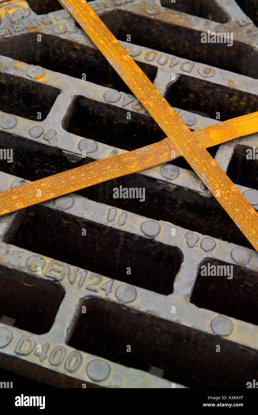Road drain cover in storage yard packed for delivery Stock Photo Alamy