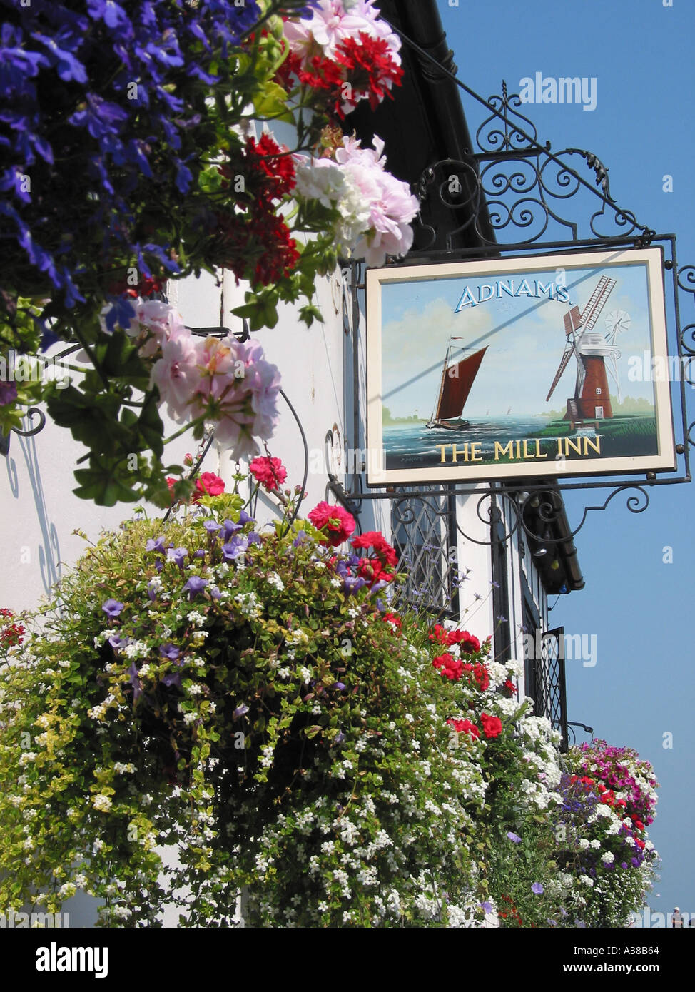 Traditional Pub Bar Sign The Mill Inn Aldeburgh Suffolk England Great Britain Stock Photo