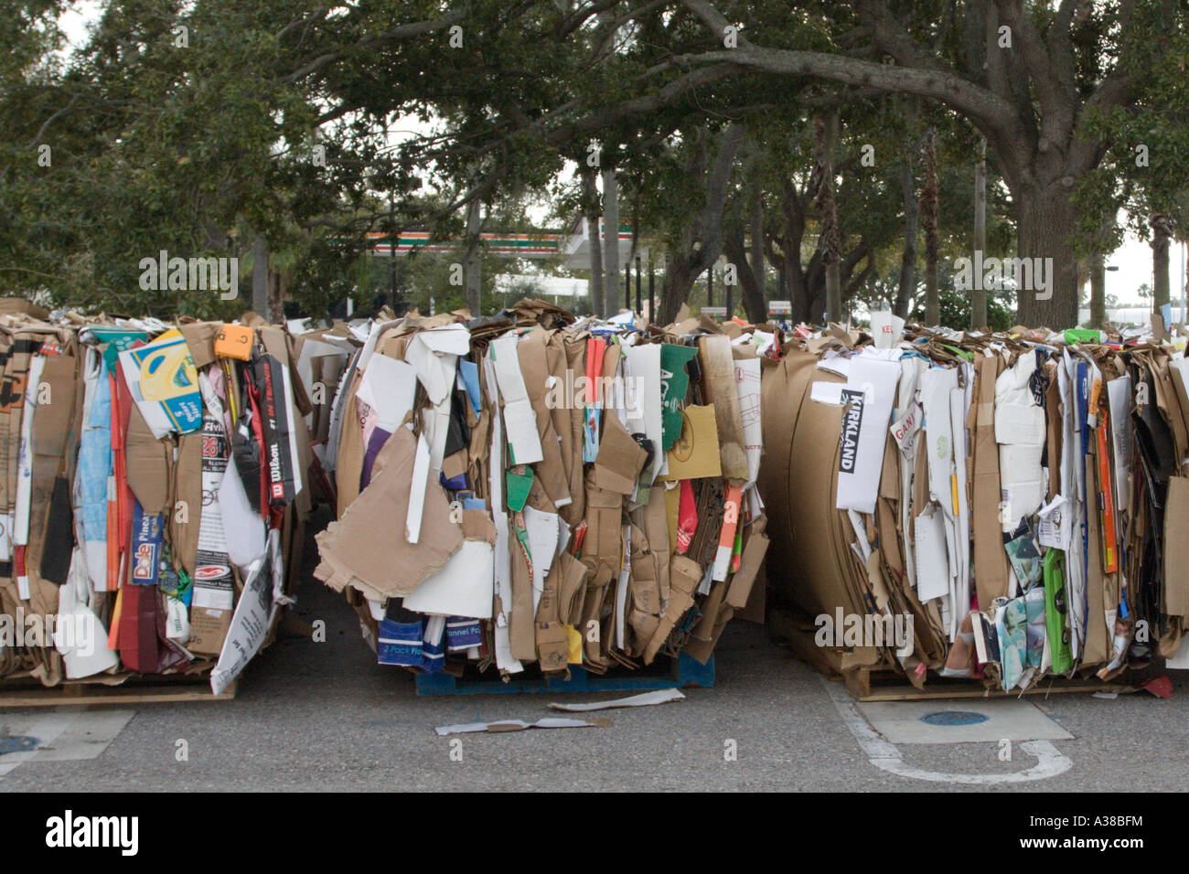 Cardboard Cartons Bundled for Recycle Pick Up Stock Photo Alamy