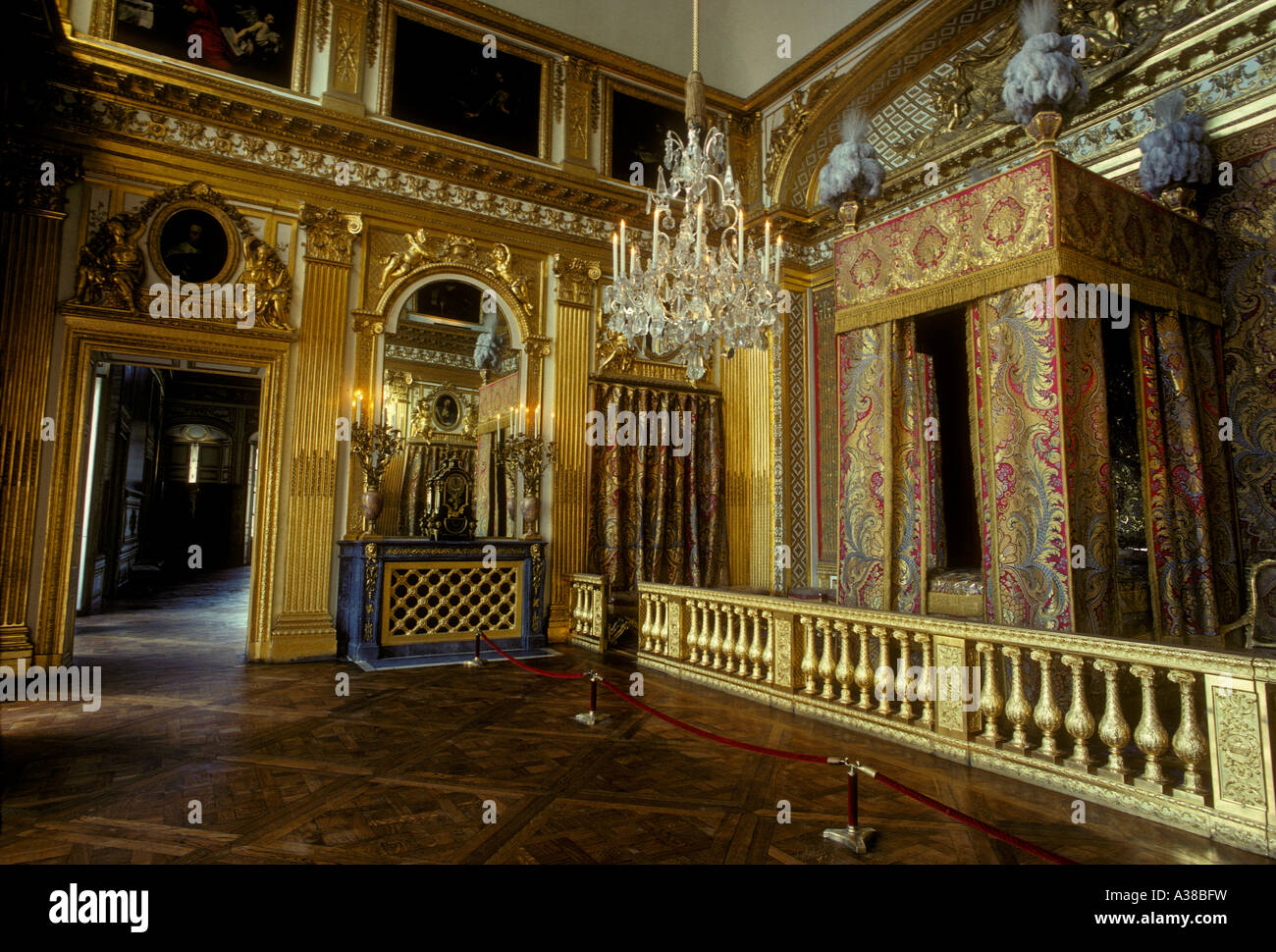 Kings Bedchamber, Chambre du Roi, Palace of Versailles, city of Versailles, Ile-de-France, France, Europe Stock Photo