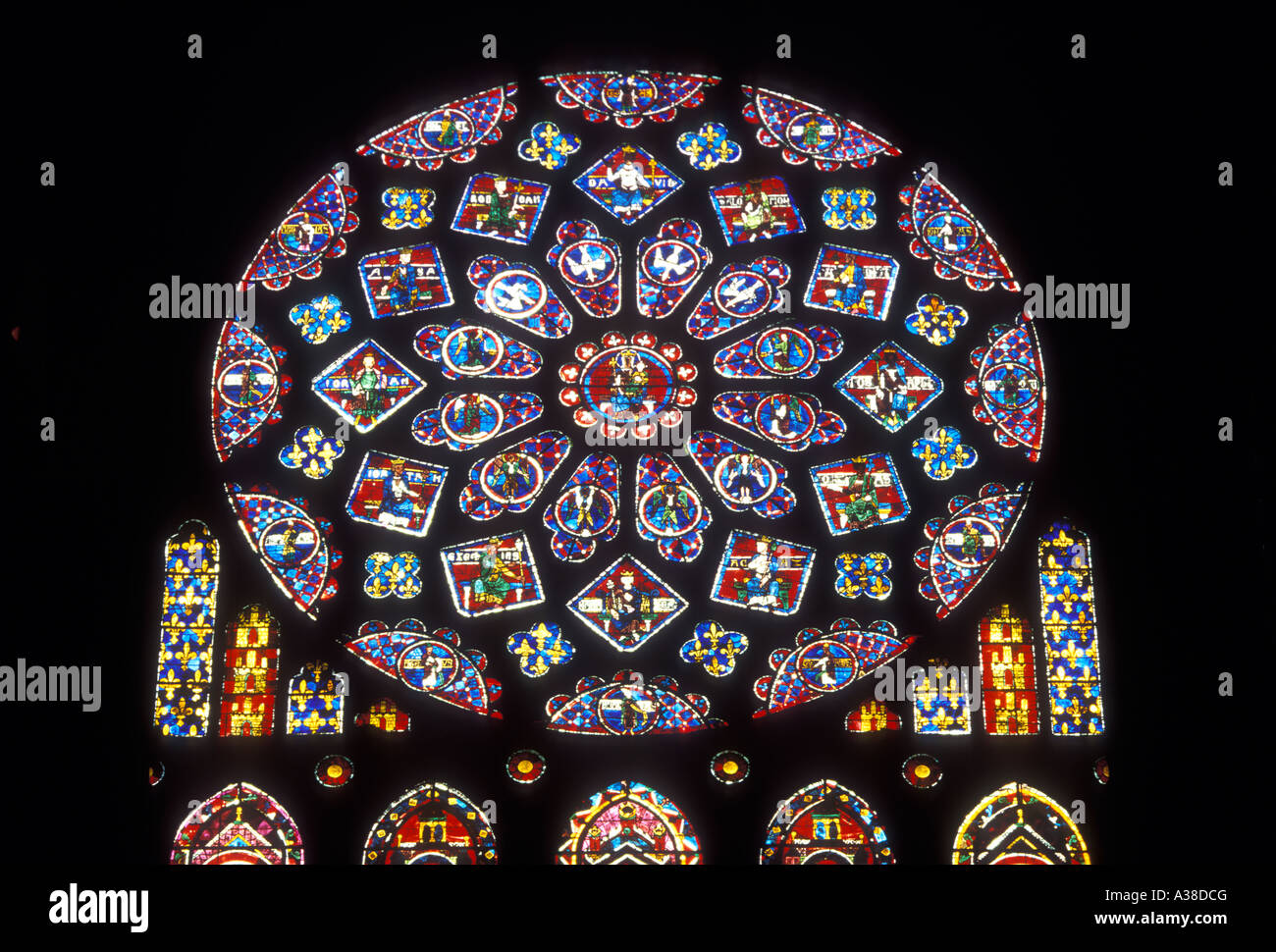 North Rose Window Stained Glass Chartres Cathedral