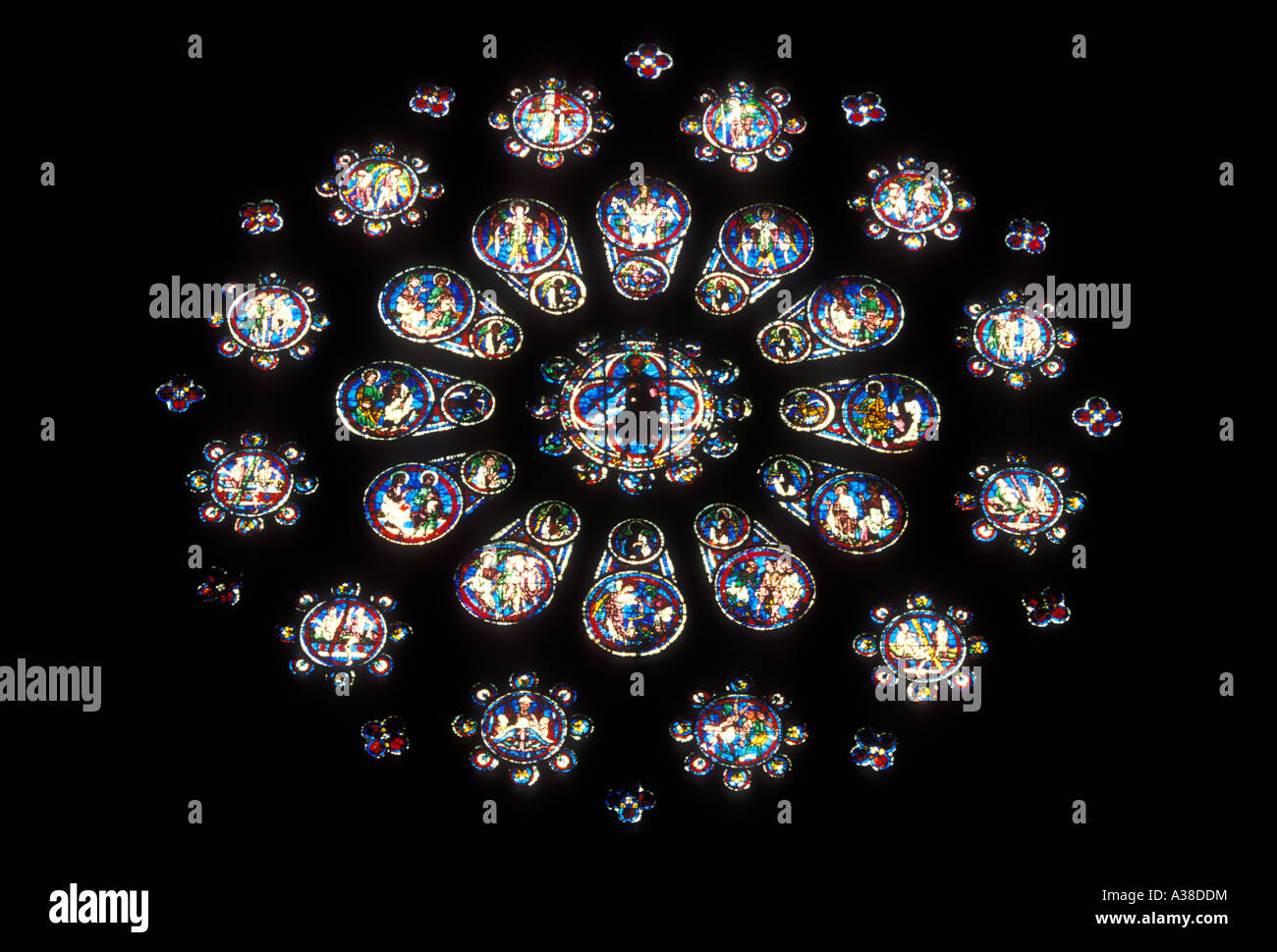 West Rose window, stained glass, Chartres Cathedral, Cathedrale Notre
