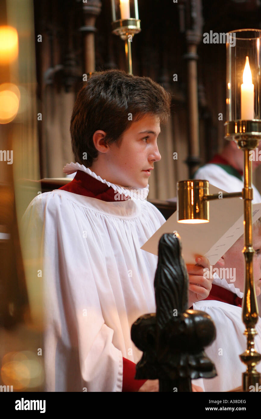 Choir boy sings at Rippon Cathedral Stock Photo Alamy