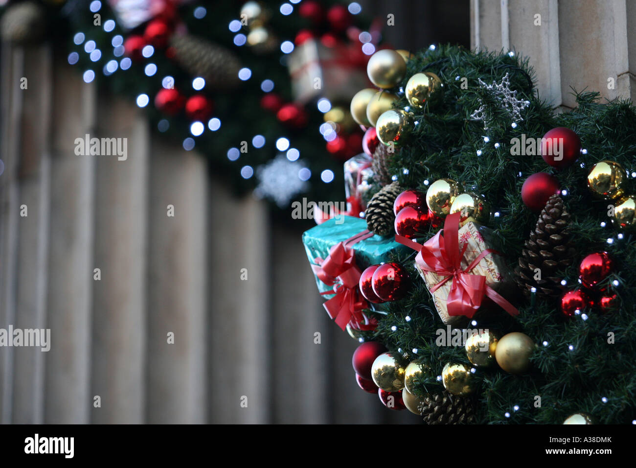  Christmas  decorations  on George Street Edinburgh  