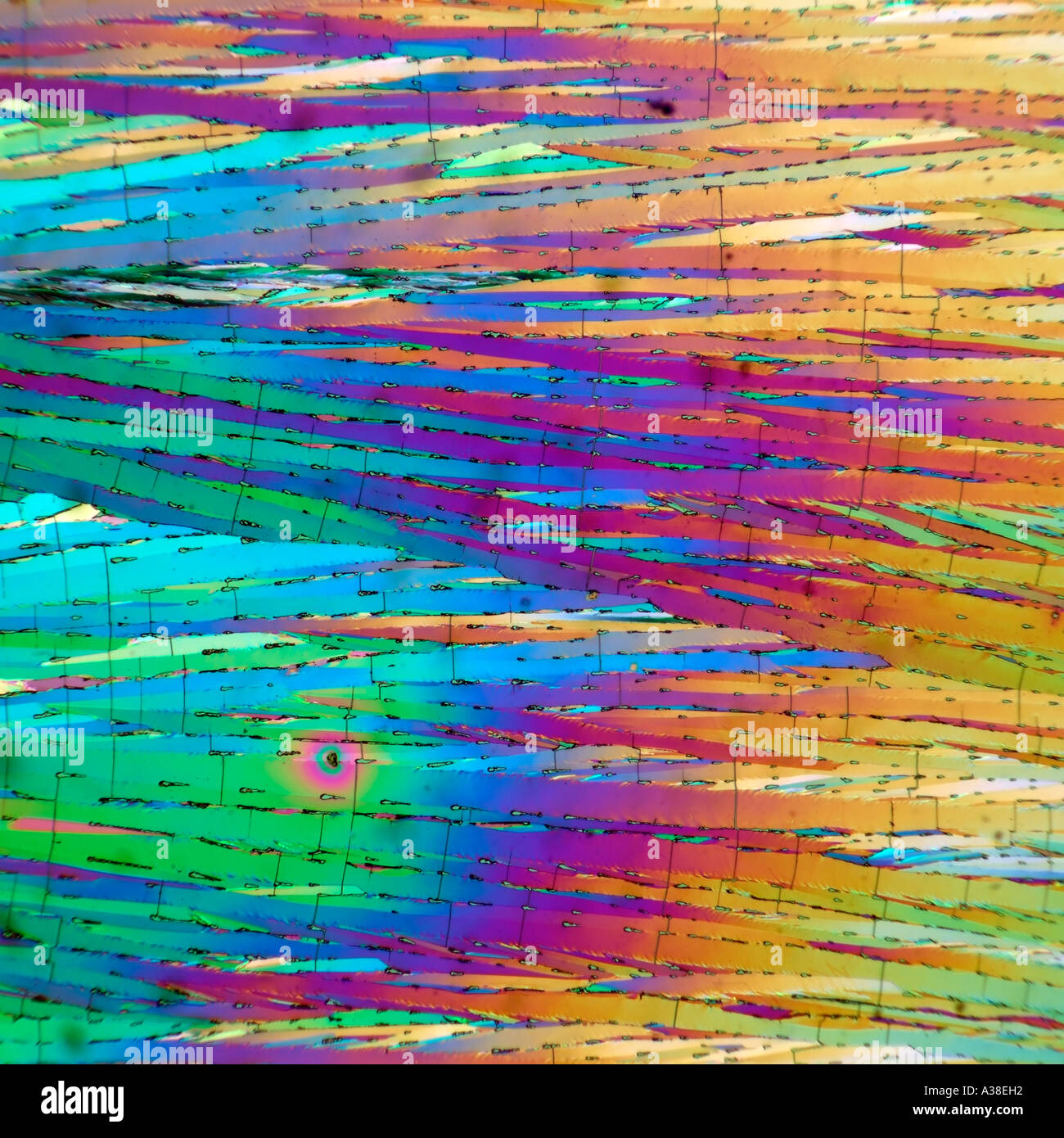 Coumarin cross polarized photomicrograph Stock Photo