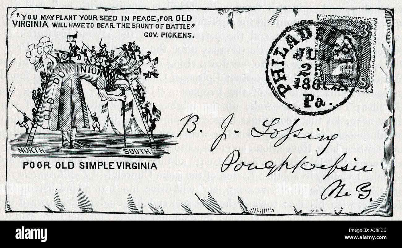 Union envelope - U.S. Civil War Period (1861) Stock Photo