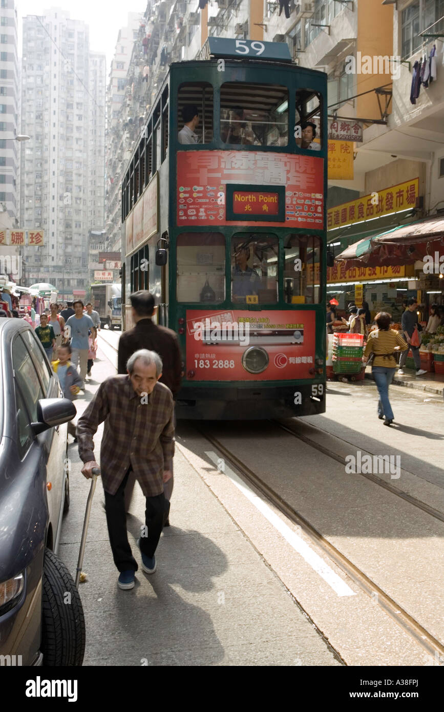 Tram, Hong Kong Stock Photo