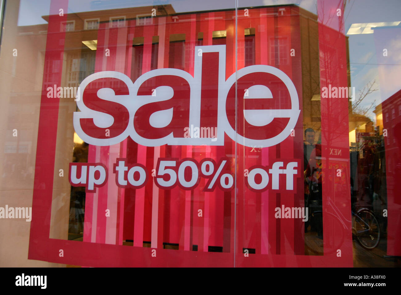 Sale posters in shop window Stock Photo 6117343 Alamy