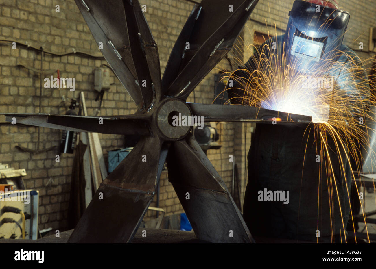 Welding in factory Stock Photo