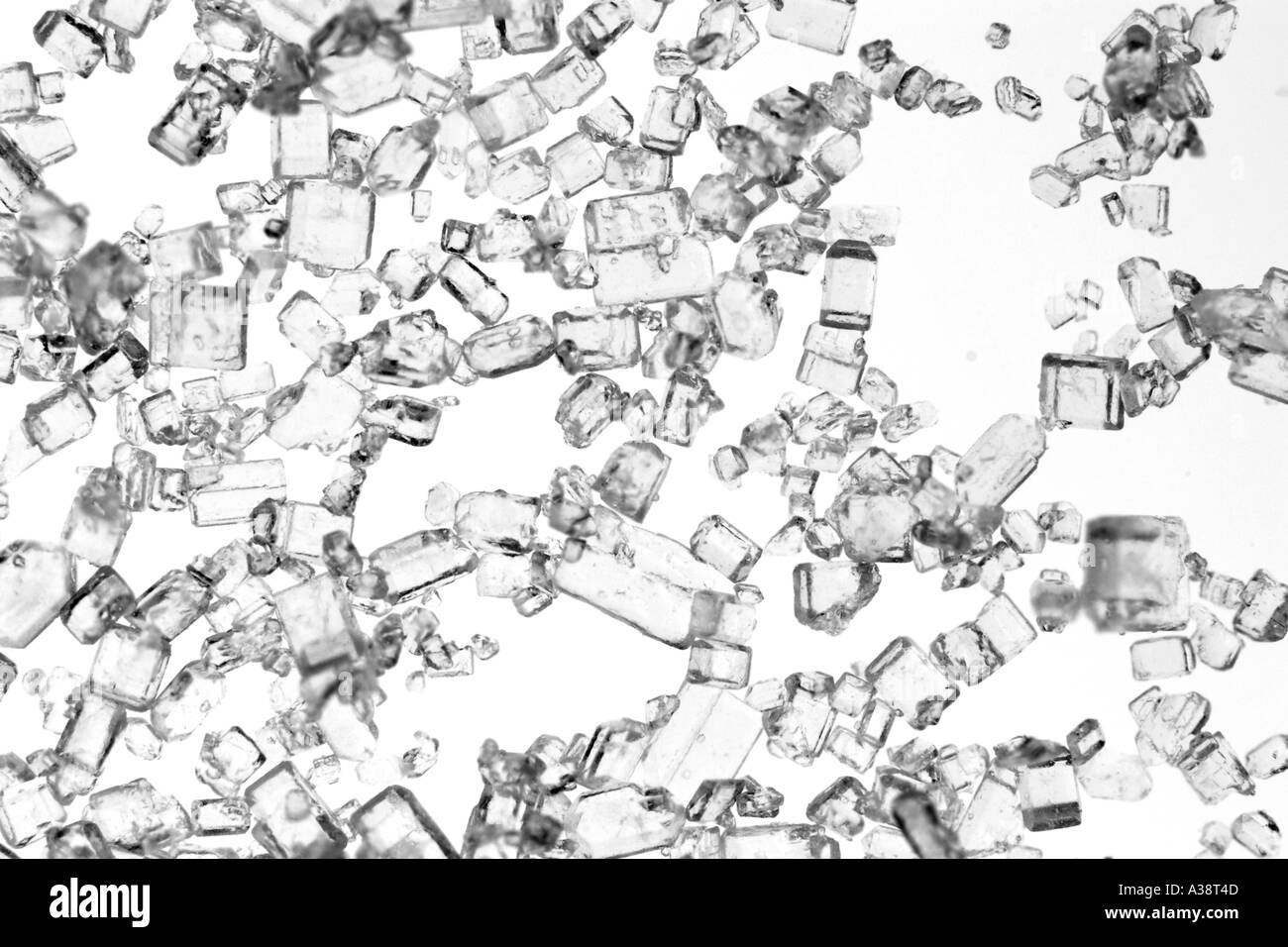macro image of backlit sugar crystals Stock Photo