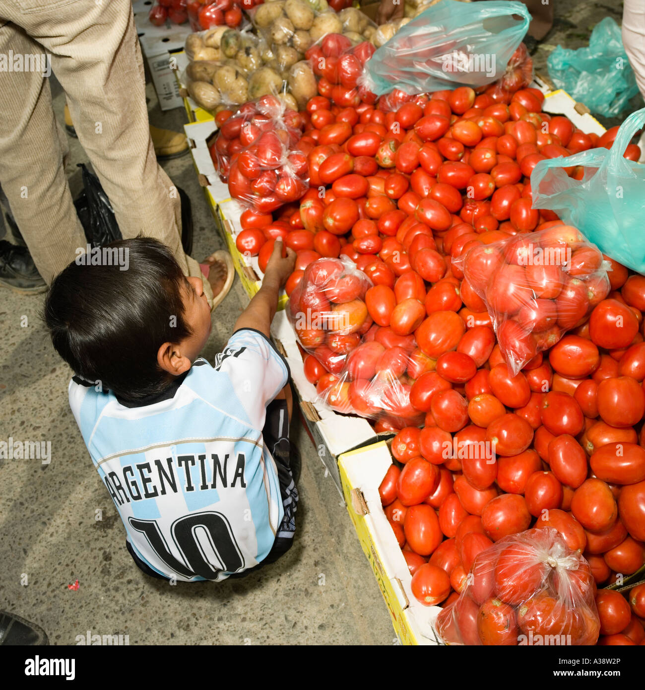 Tomatoes in a street market in Mazatlan Sinaloa Mexico Stock Photo