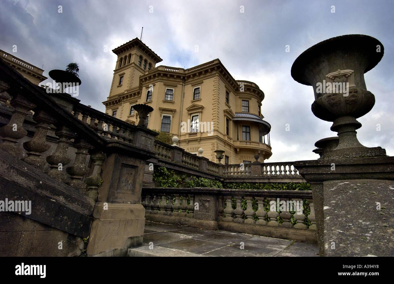 Osborne House near East Cowes on the Isle of Wight the country retreat and family home of Queen Victoria and Prince Albert Stock Photo