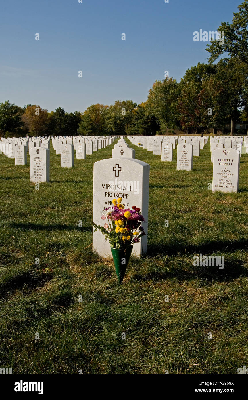 Camp Butler National Cemetery near Springfield, Illinois Stock Photo