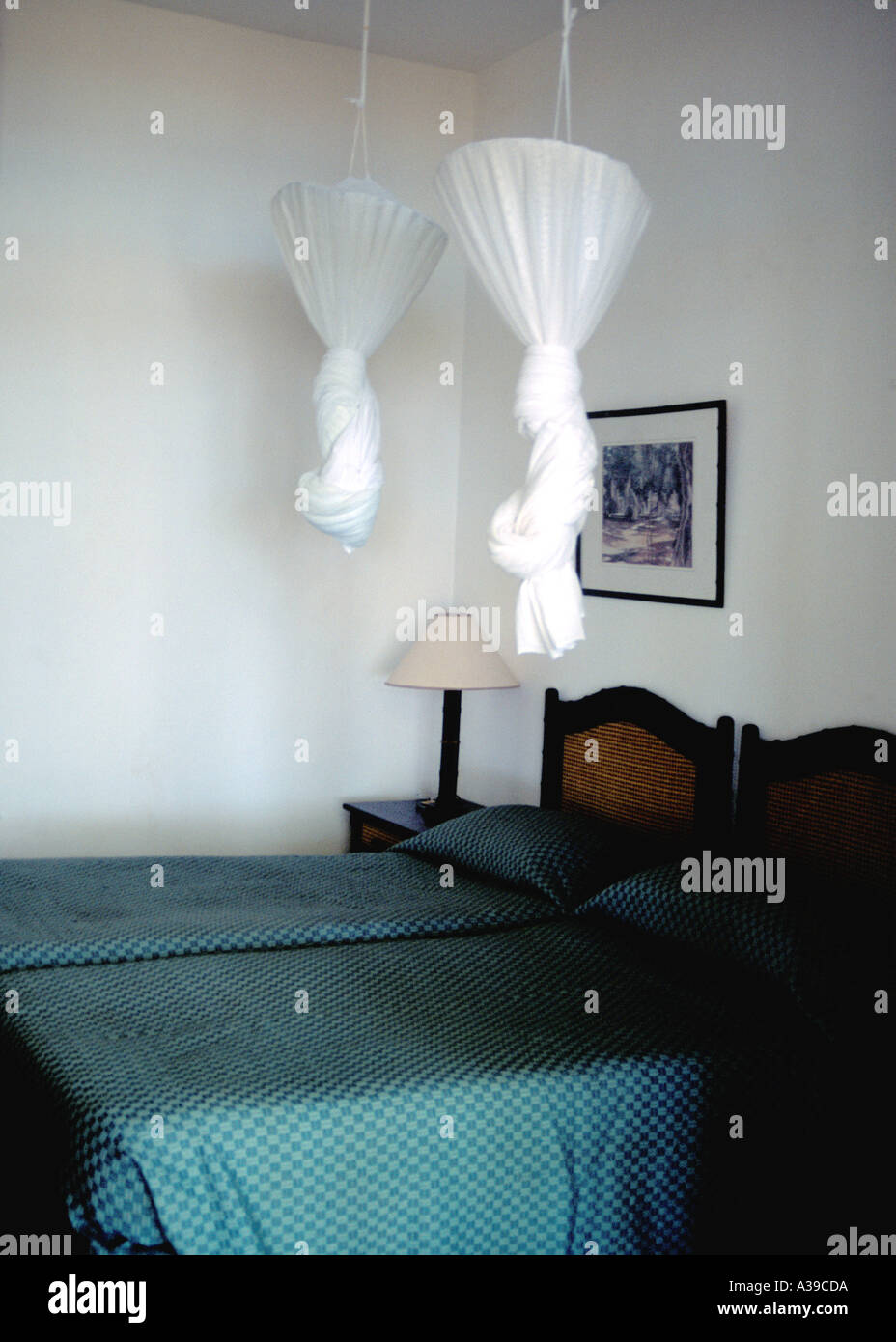 Mosquito nets above bed Kenya Stock Photo Alamy