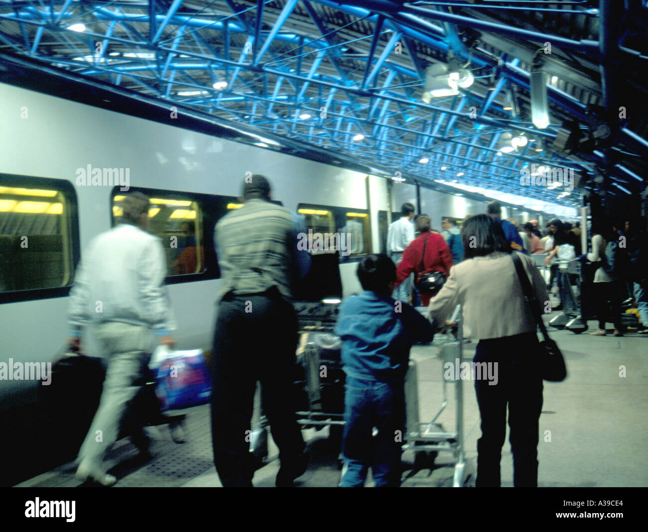 Passengers boarding Eurostar at Waterloo station, London, UK Stock Photo