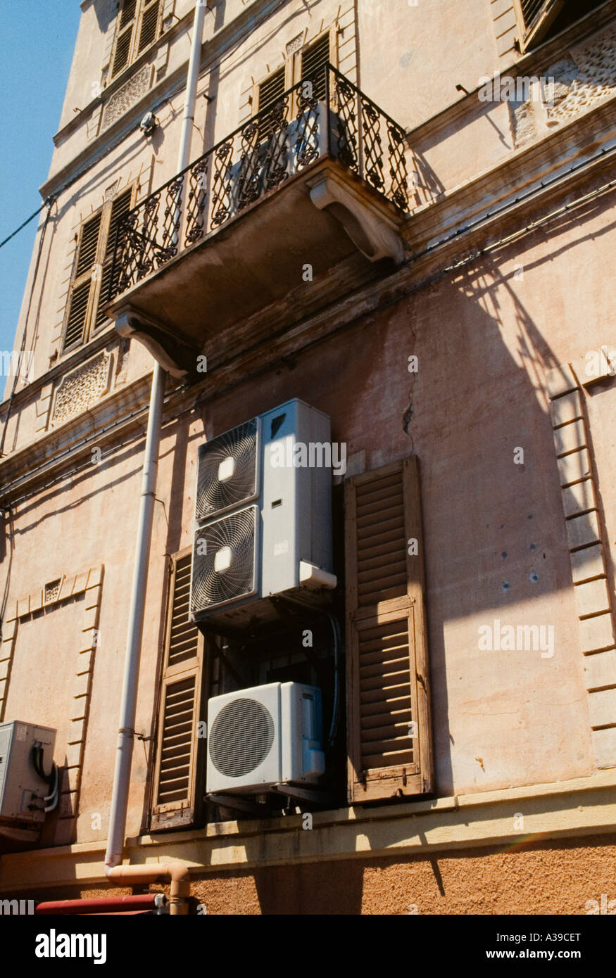 building, old, over, balcony, air-conditioning, outdoor, three ...