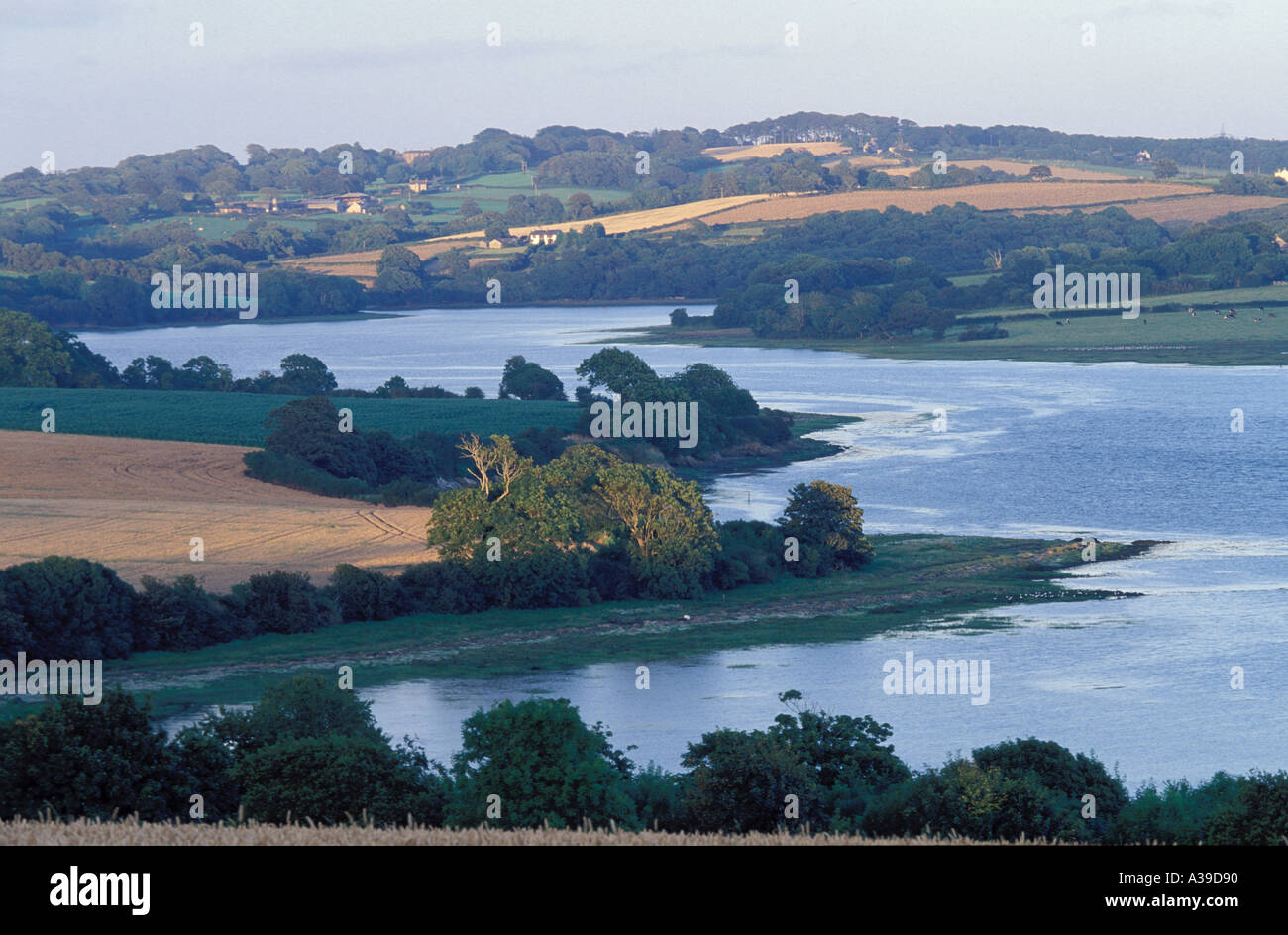 Dolgladau estuary Fertile agricultural land Pembrokeshire Stock Photo