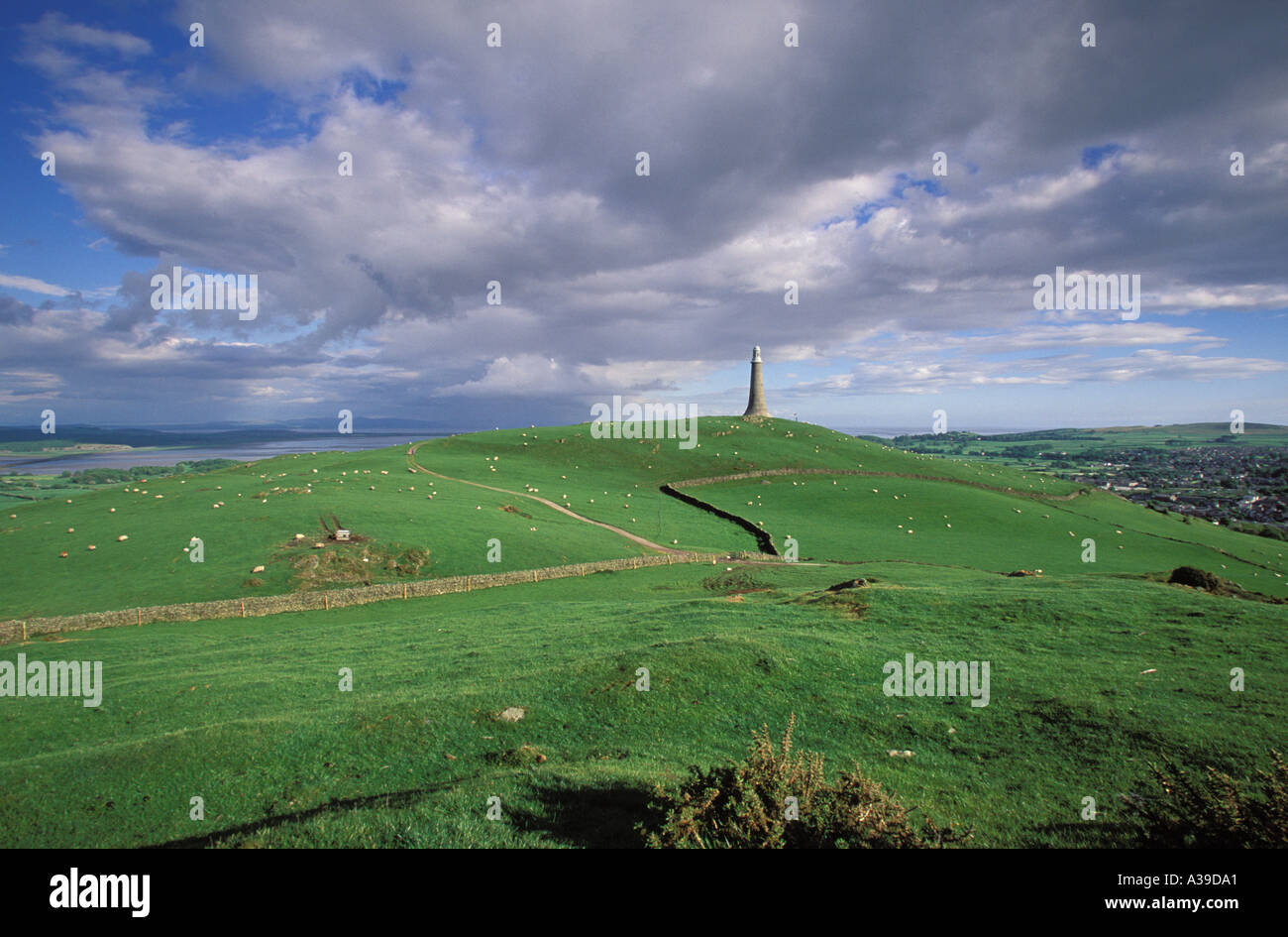 The Hoad Monument overlooking Ulverston Ulverston Cumbria Stock Photo