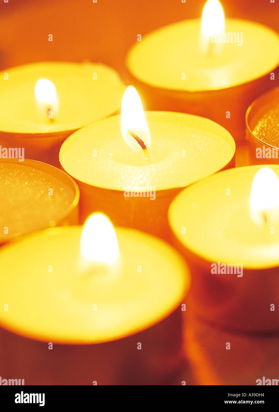 candle lights shining warmly Stock Photo Alamy