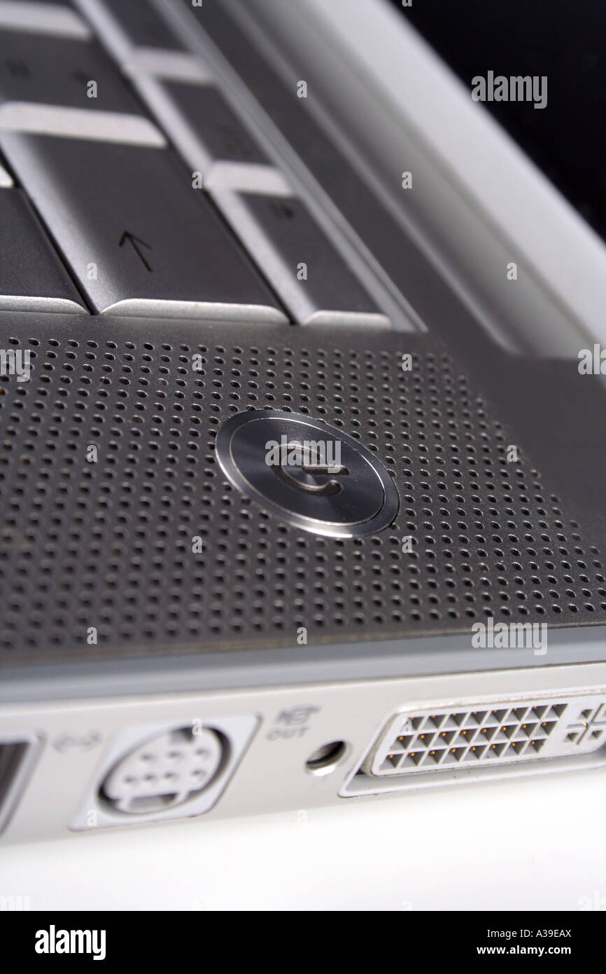 Silver laptop power button hi-res stock photography and images - Alamy