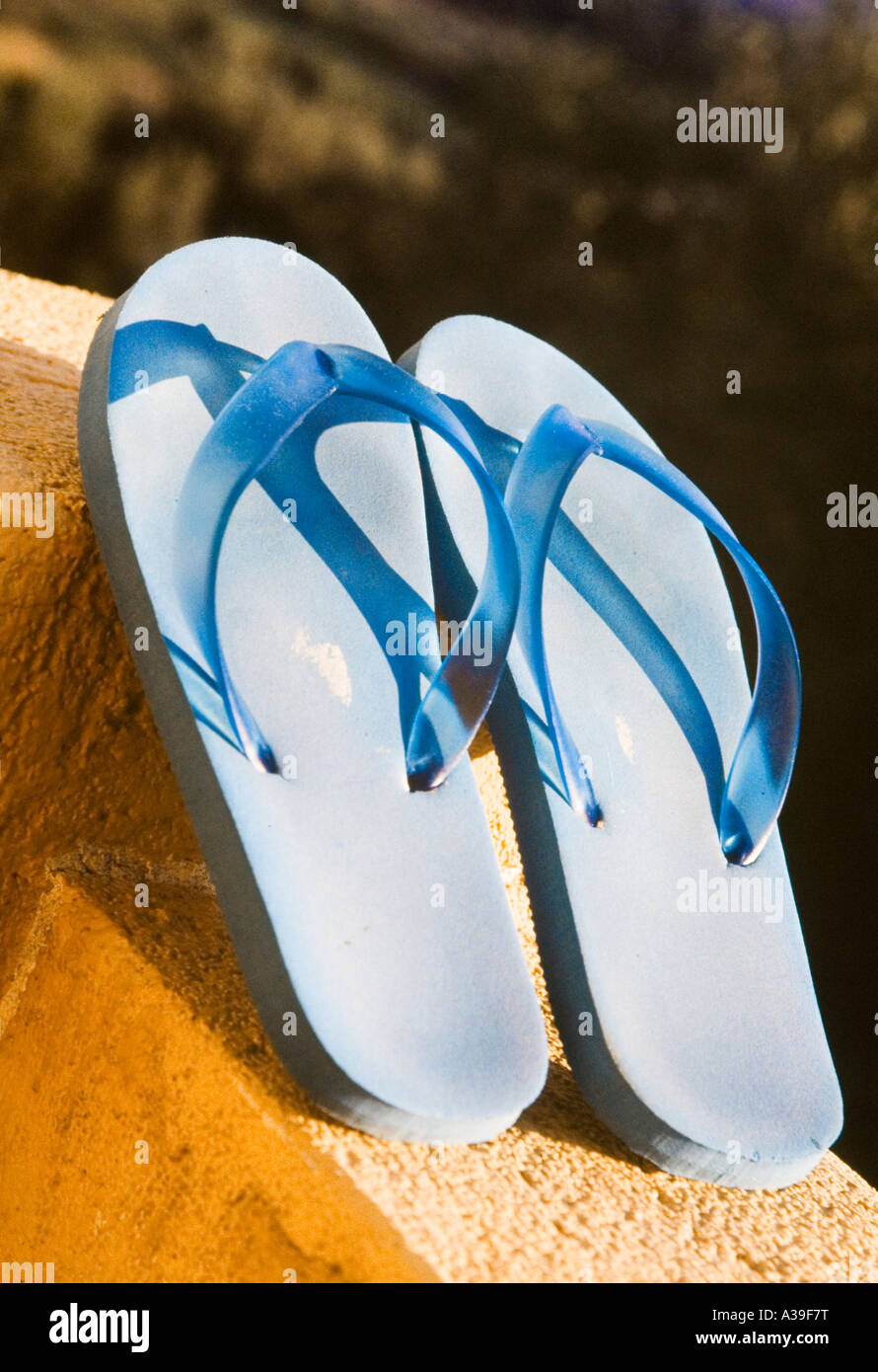 light blue flip flops
