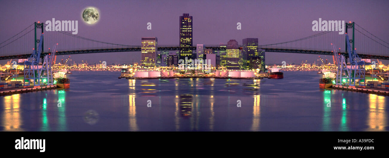 Vincent Bridge Dusk Los Angeles Ca Span Suspension Bridge Twilight Hi 