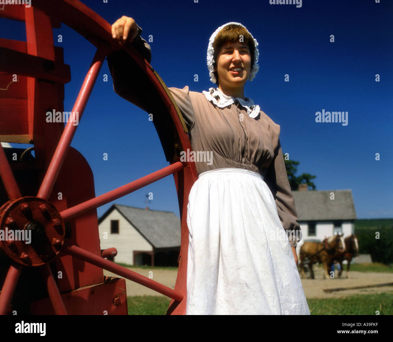 CA NEW BRUNSWICK Joslin Farm at Kings Landing Settlement Stock Photo