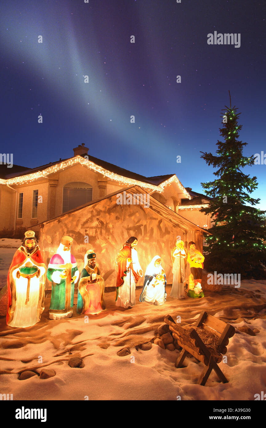 Outdoor Nativity scene Stock Photo