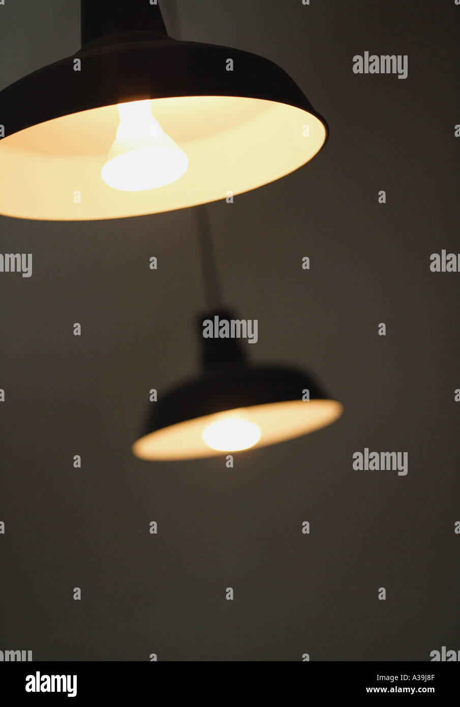 Two Pendant Light Fittings Stock Photo Alamy   Two Pendant Light Fittings A39J8F 