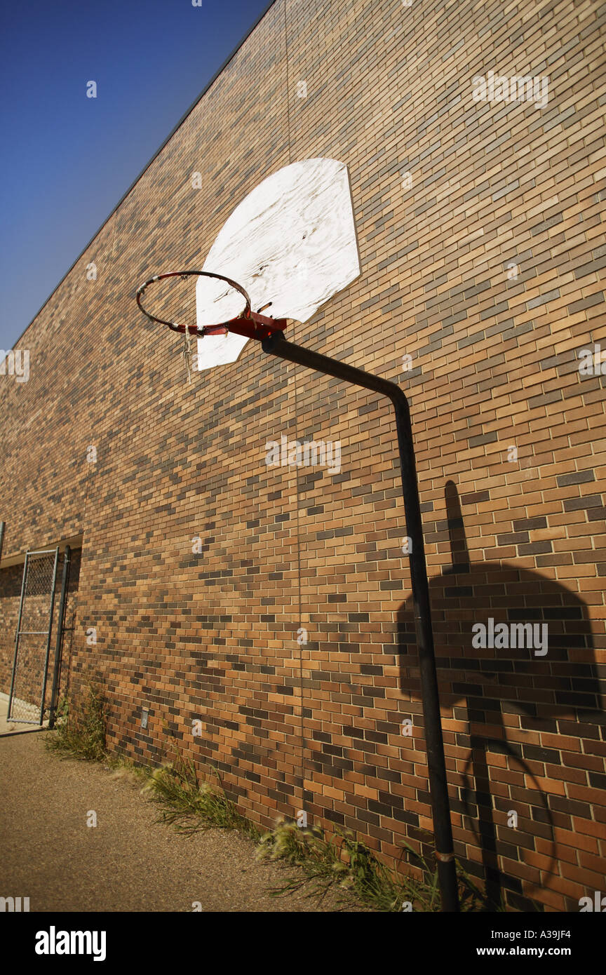 Basketball hoop against brick wall Stock Photo Alamy