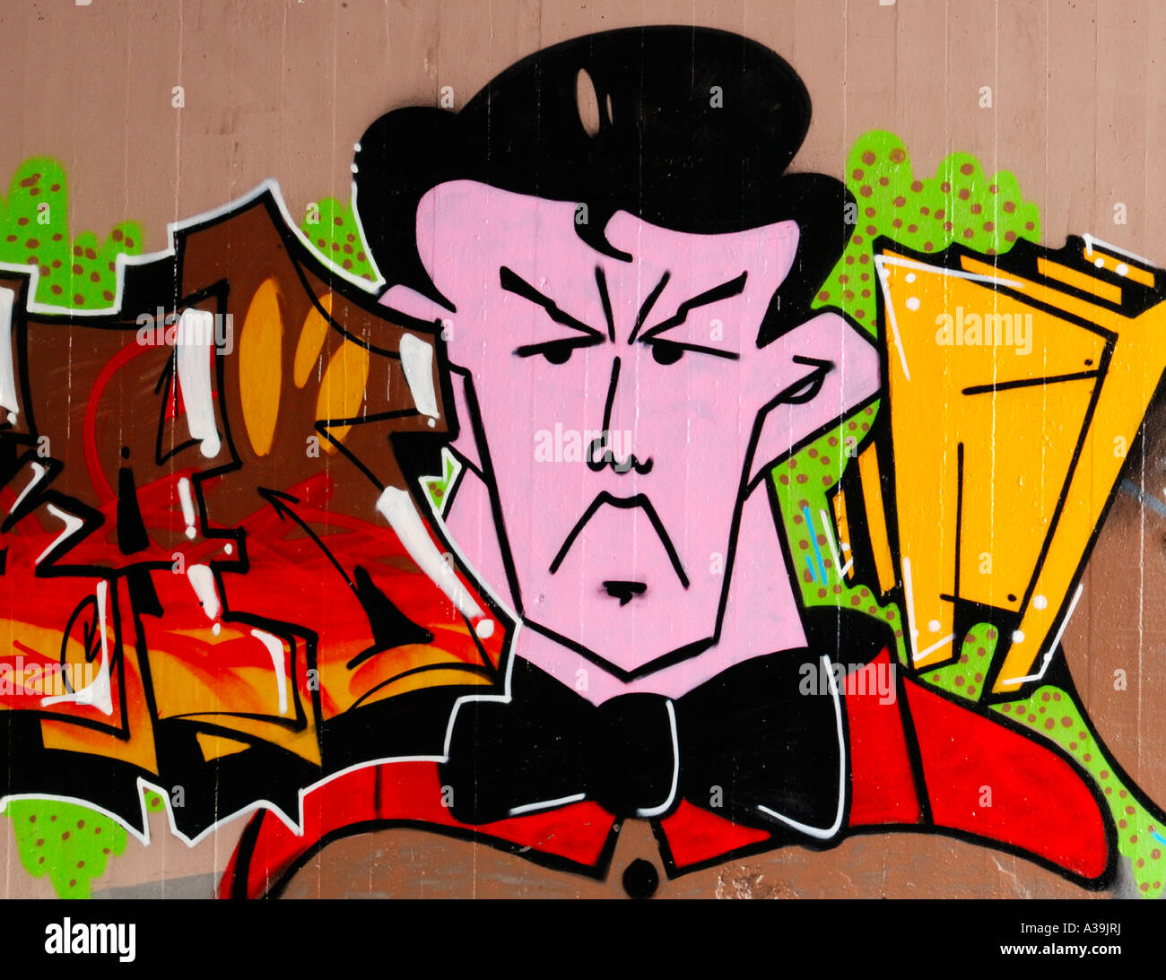 Illegal graffito on an underpass wall Stock Photo