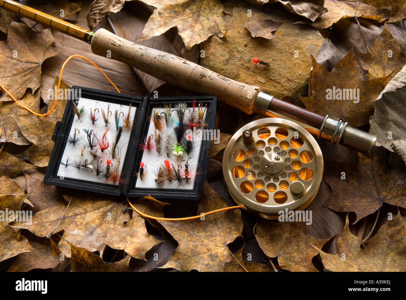 Fly Fishing Tackle Stock Photo