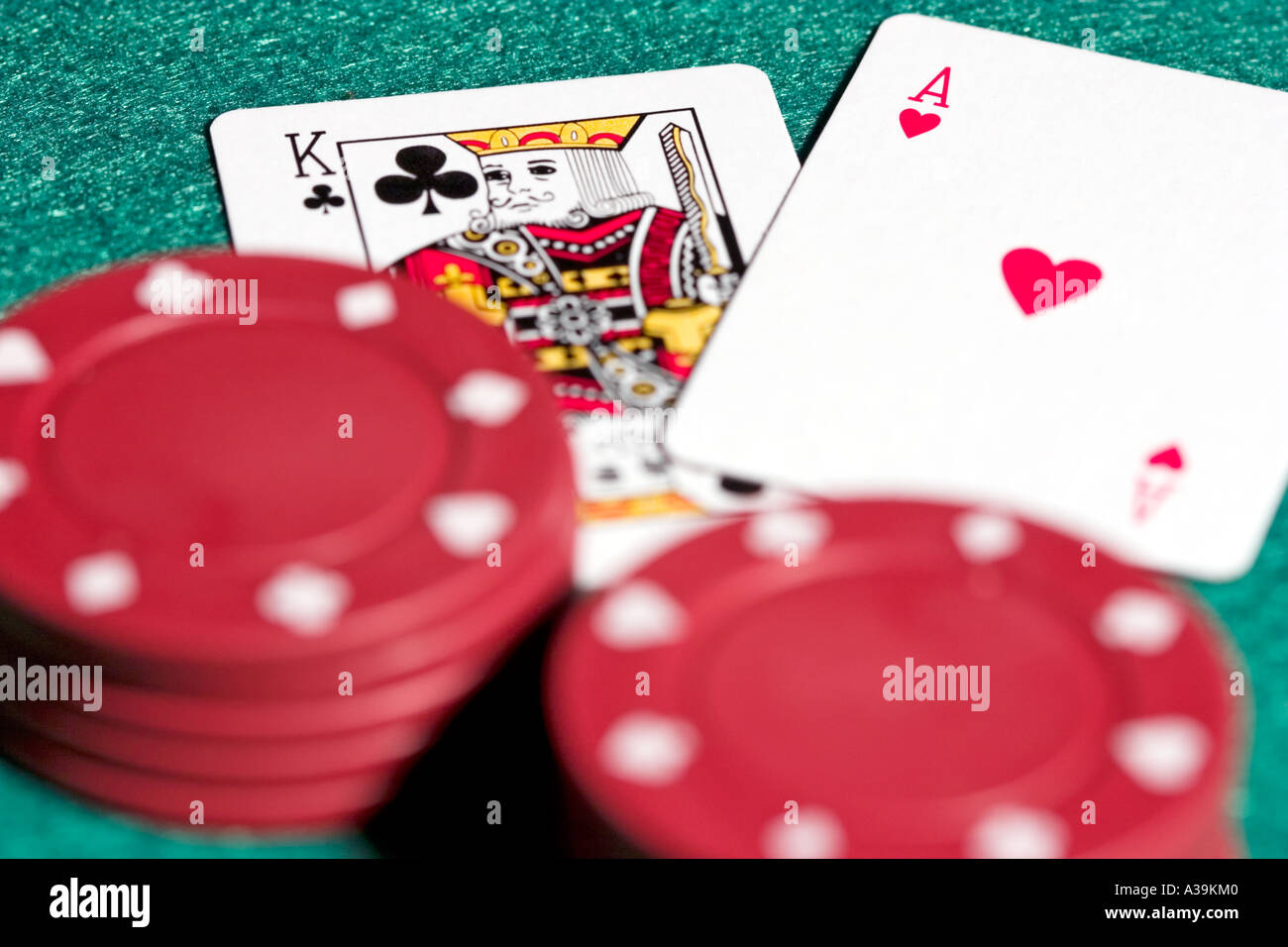 Playing cards 21 black jack Stock Photo - Alamy