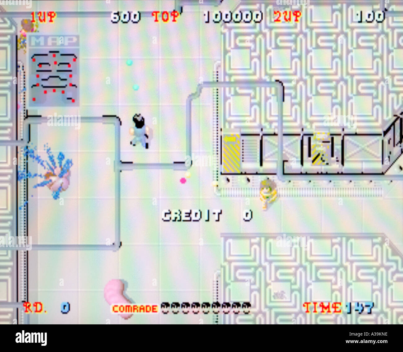 Alien Syndrome Sega 1986 vintage arcade videogame screenshot - EDITORIAL USE ONLY Stock Photo