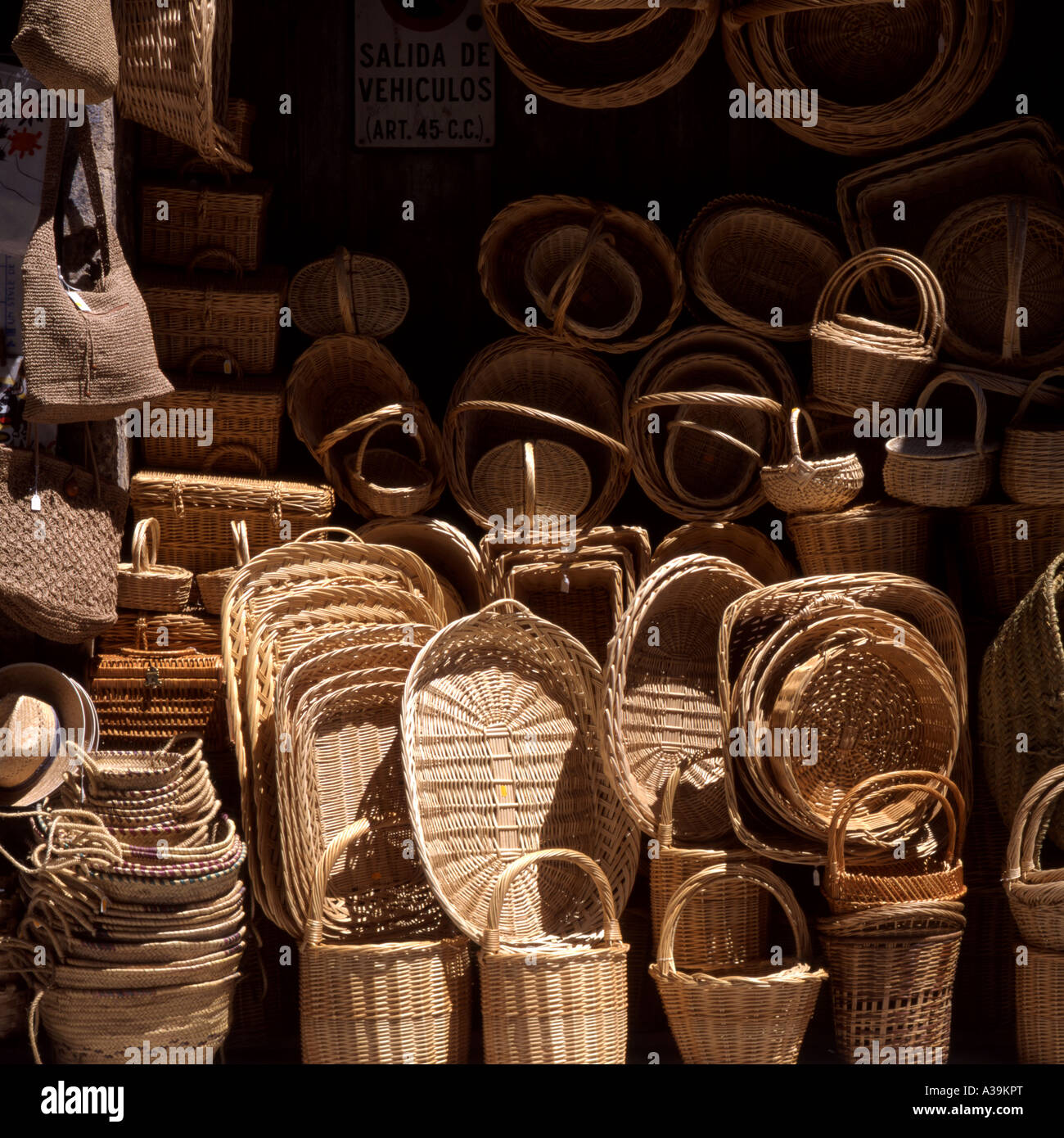 Baskets for sale Segovia Spain Stock Photo