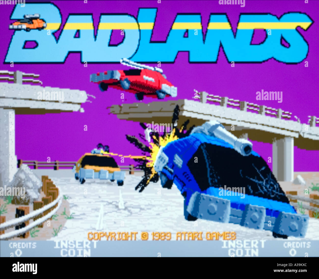 Badlands Atari Games 1989 vintage arcade videogame screenshot - EDITORIAL USE ONLY Stock Photo