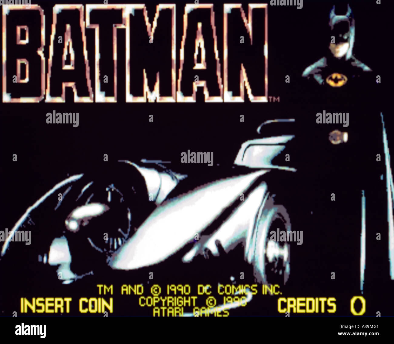 Batman Atari Games 1990 vintage arcade videogame screenshot - EDITORIAL USE ONLY Stock Photo