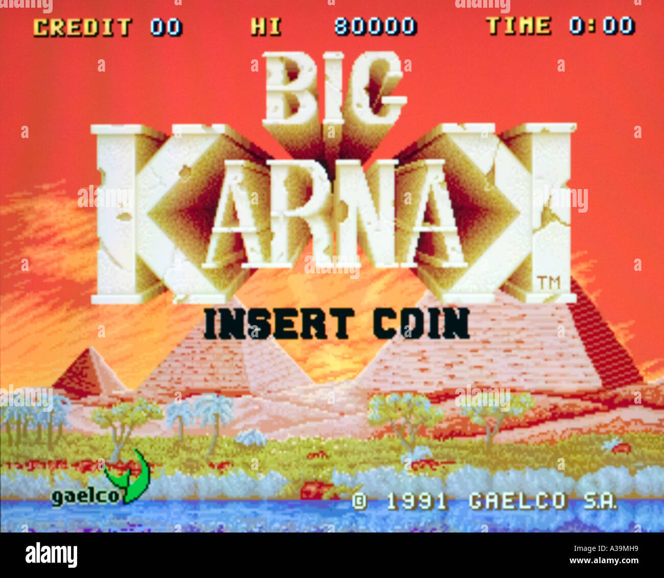 Big Karnak Gaelco SA 1991 vintage arcade videogame screenshot - EDITORIAL USE ONLY Stock Photo