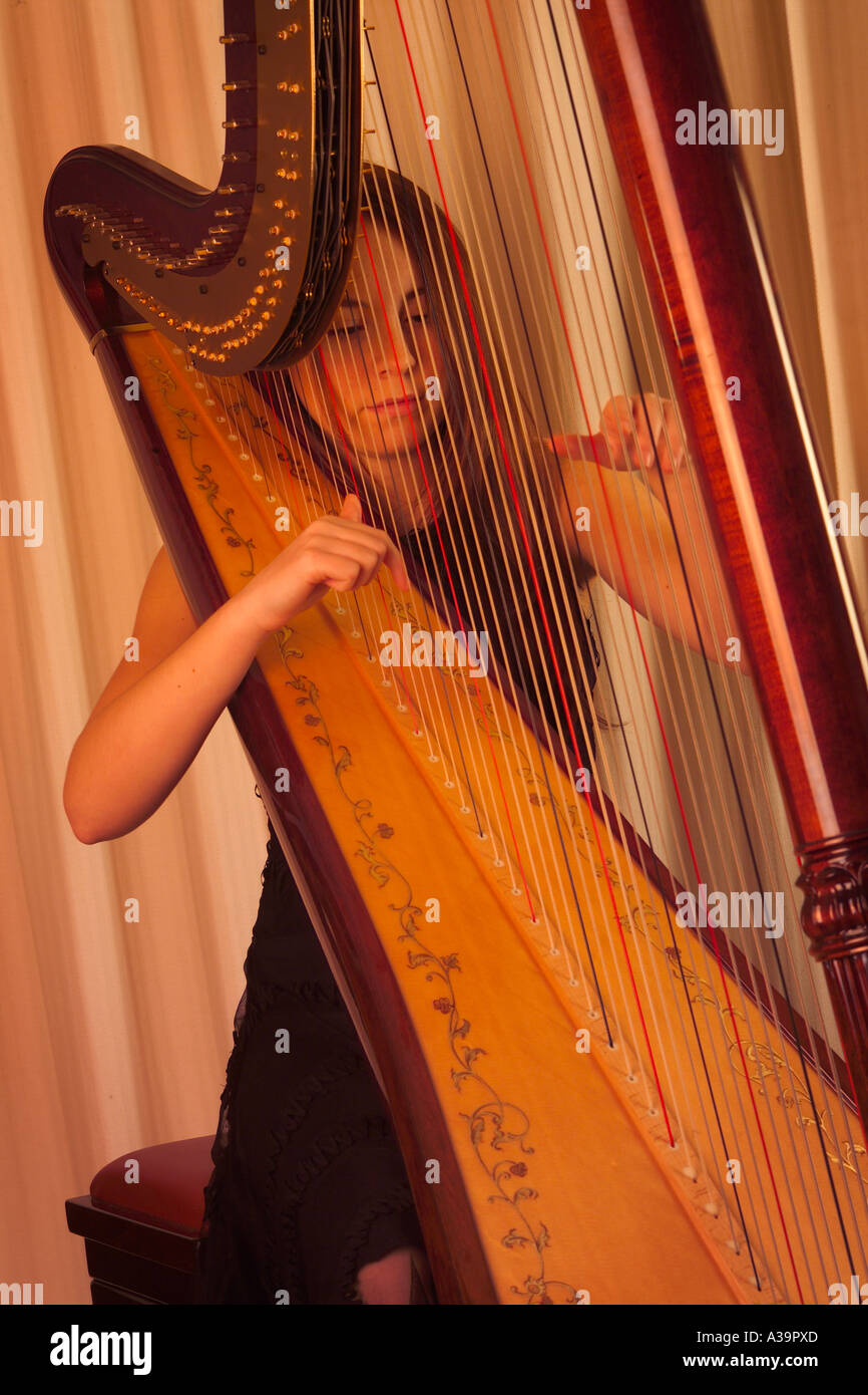 Welsh lady harp hires stock photography and images Alamy