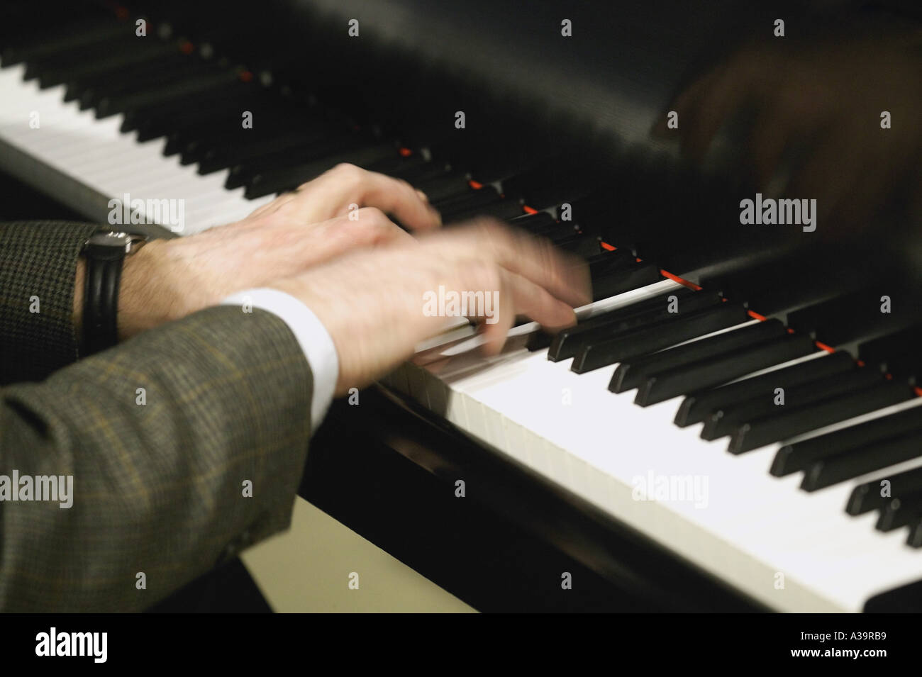 Pianist playing Stock Photo